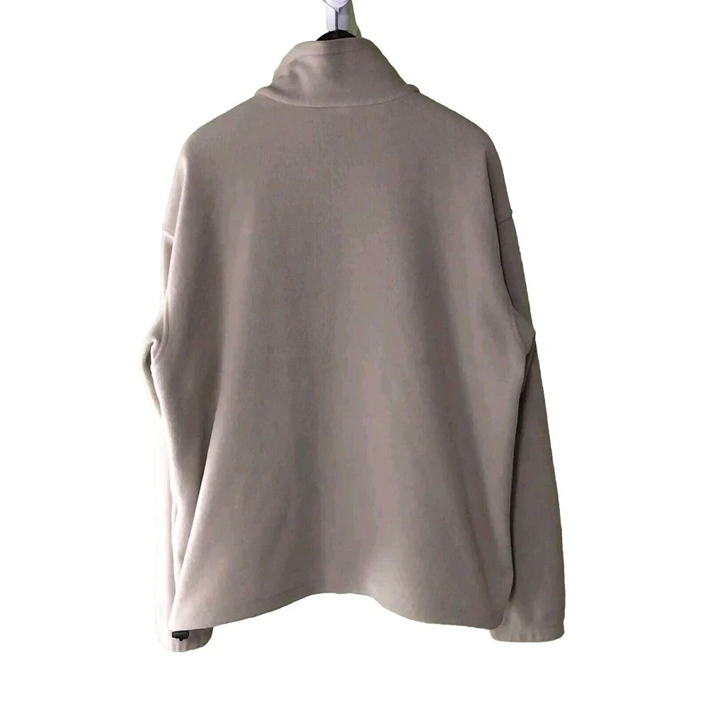 Columbia Sweater Mens XL Tan Fleece Full Zip Outdoors Sweatshirt VTG Work Comfy - Picture 3 of 16
